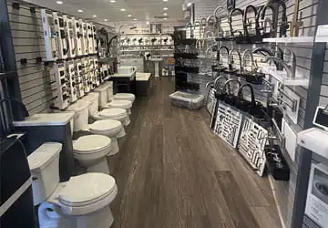 INterior view of the Kitchen & bath Showplace at Moore Supply Co. Clute, Texas